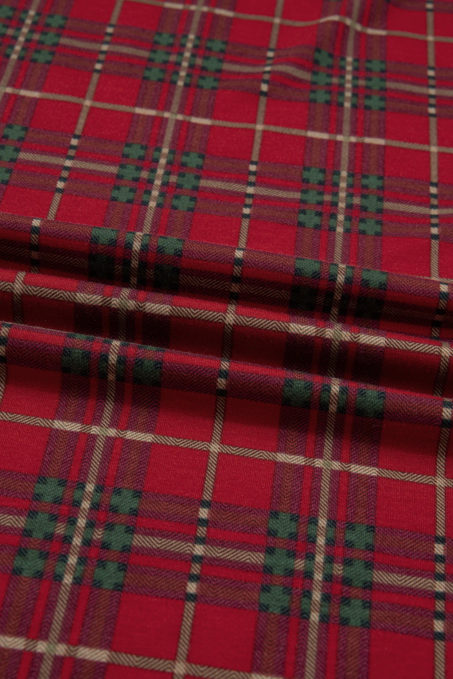 Plus Size Christmas Plaid Shirt and Pants Pajama Set