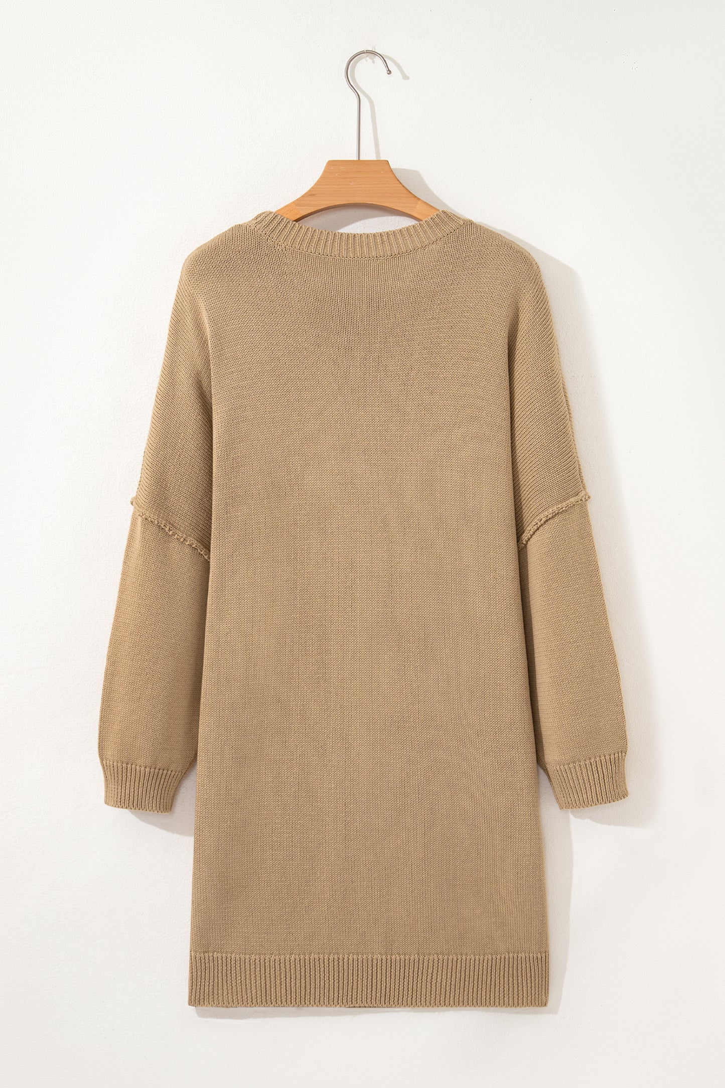 Solid Drop Shoulder Oversize Mini Sweater Dress