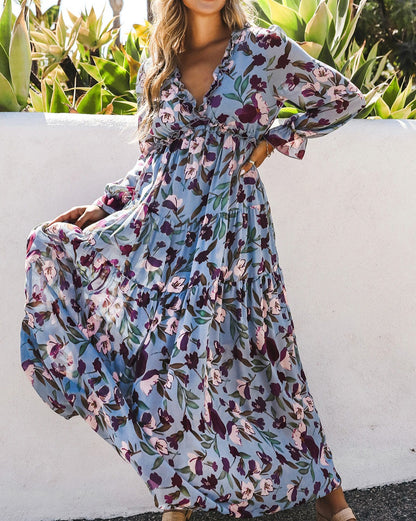 Floral Ruffle Tiered Maxi Dress