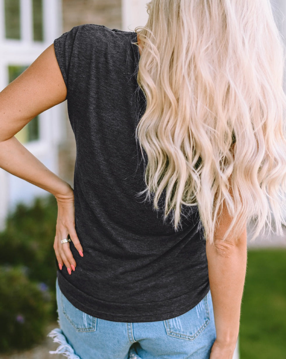 Lace Cap Sleeve Zipped Tee