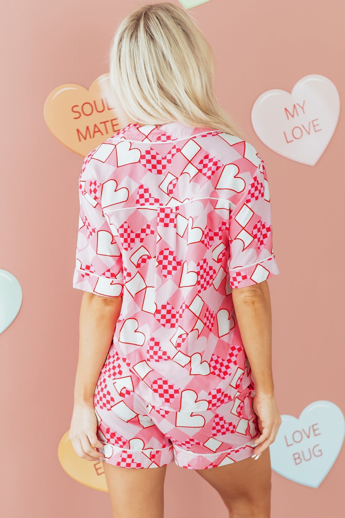 Valentine Heart Shirt and Shorts Pajama Set