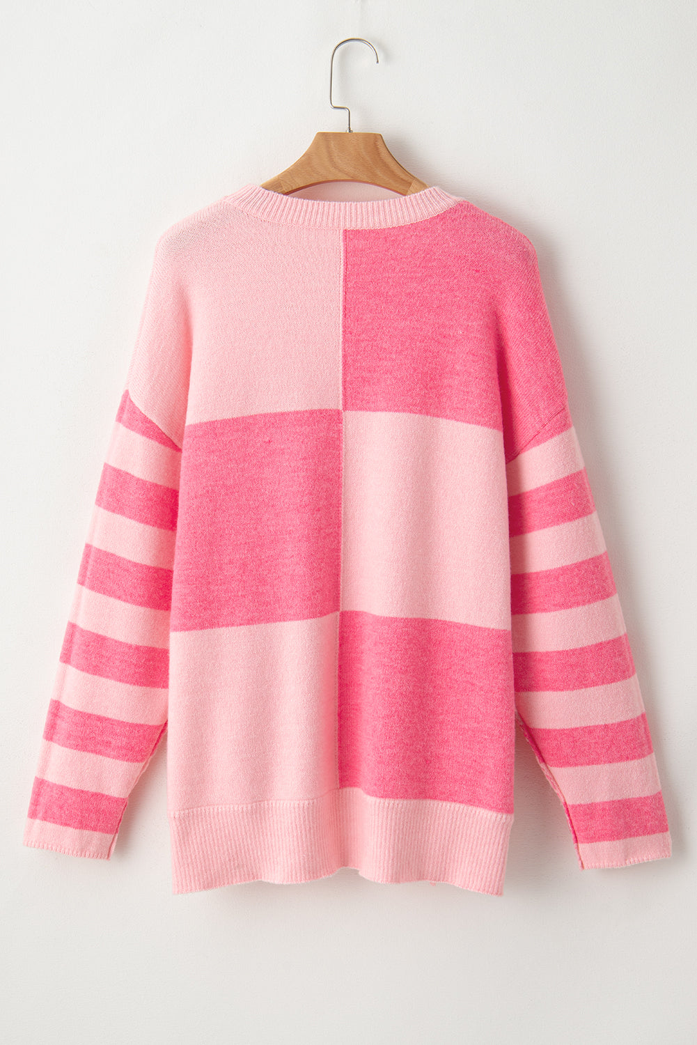 Colorblock Checker Stripe Sweater