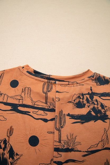 Western Desert Short Sleeve Knit Top