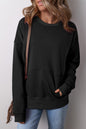 Drop Shoulder Crisscross Stitching Sweatshirt