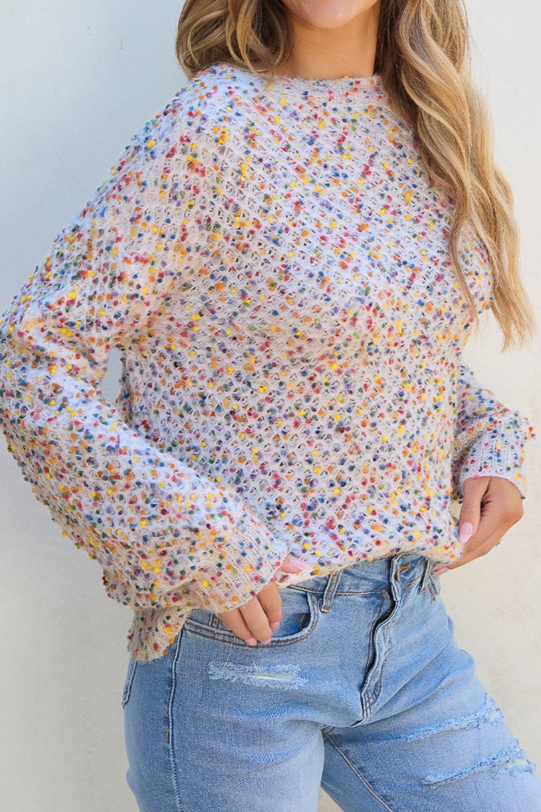 Confetti Knit Popcorn Sweater