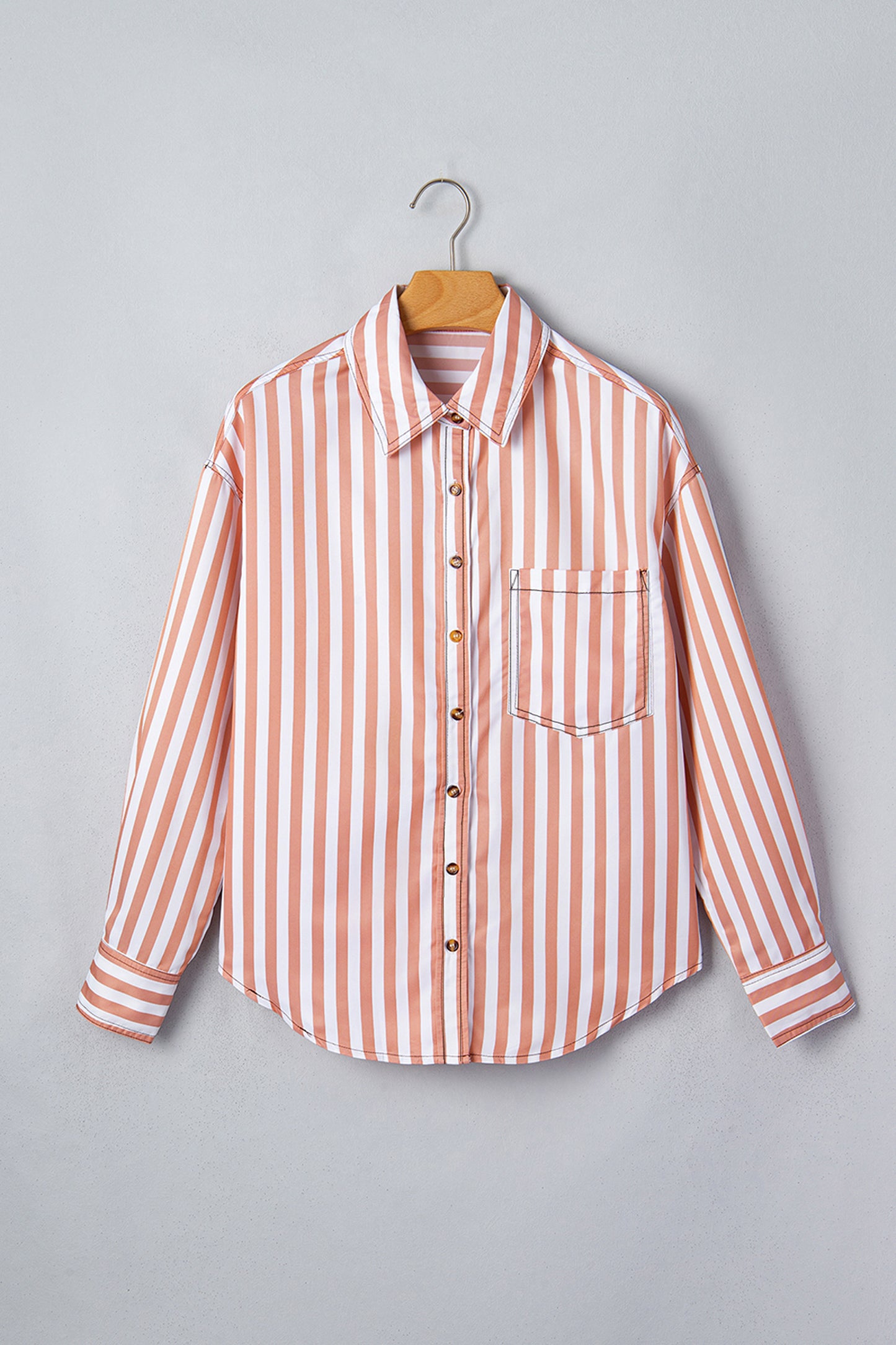 Western Stripe Button Down Long Sleeve Shirt
