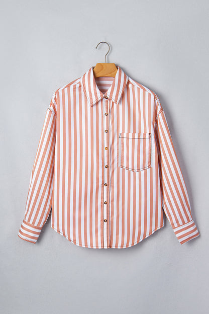 Western Stripe Button Down Long Sleeve Shirt