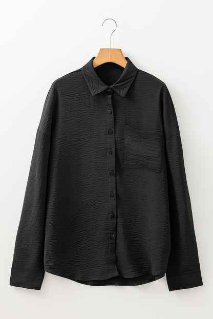 Patch Pocket Button Front Collared Shirt