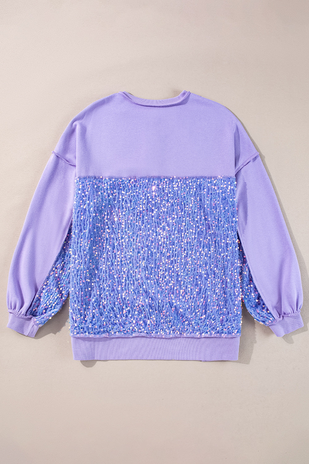 Sequin Patchwork Henley Sweatshirt