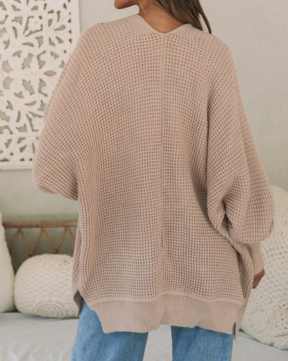 Chunky Waffle Dolman Sleeve Cardigan