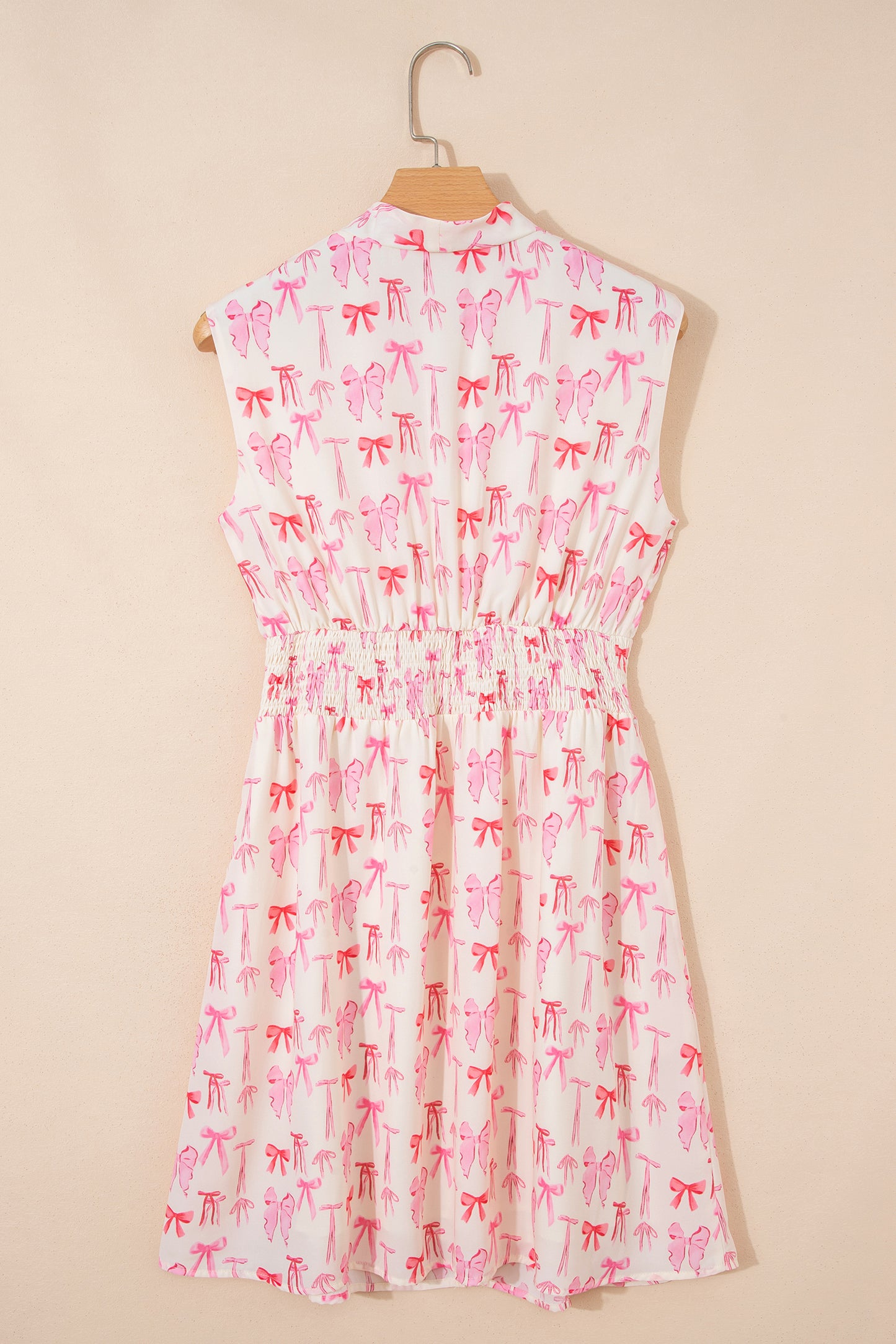 Bow Zip Up Cinched Waist Mini Dress