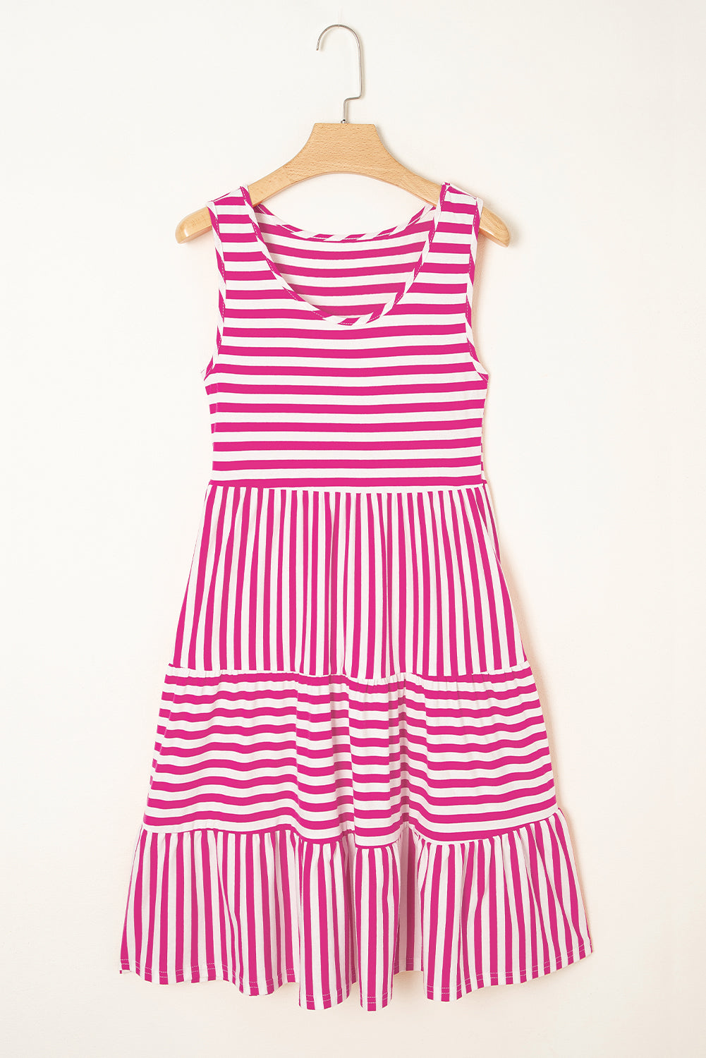 Stripe Scoop Neck Sleeveless Mini Dress