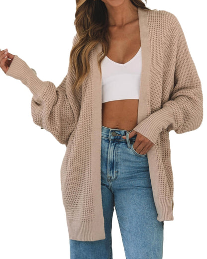 Chunky Waffle Dolman Sleeve Cardigan