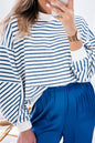 Stripe Drop Shoulder Crewneck Sweatshirt