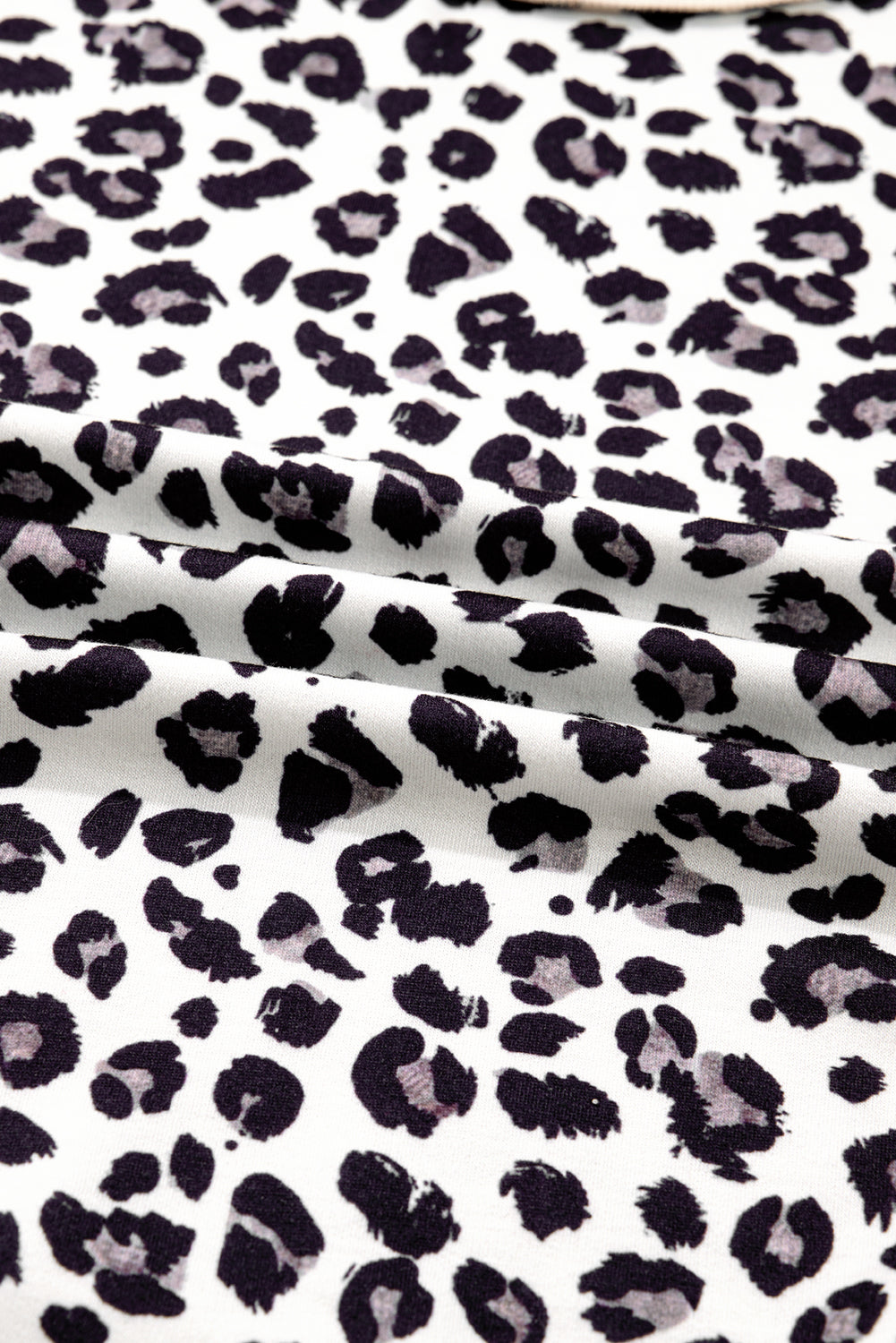 Plus Size Leopard Colorblock Patchwork Reverse Stitch Top