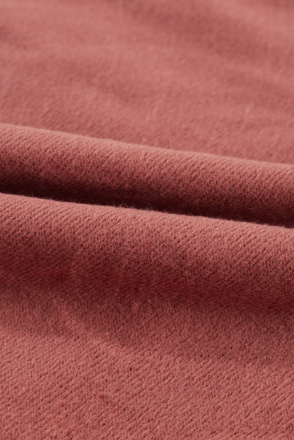 Solid Fleece-Lined Half-Zip Up Collar Sweatshirt