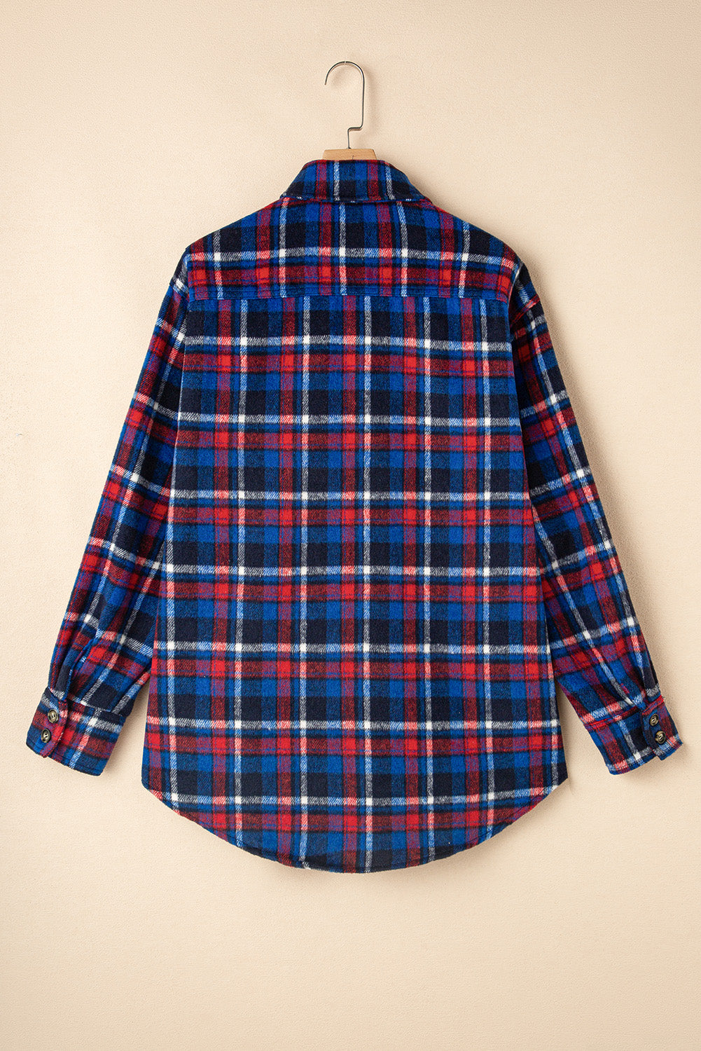 Plaid Flap Pocket Buttoned Shacket