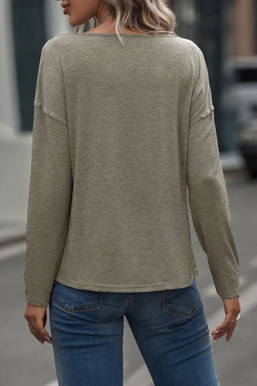 Raw Edge Long Sleeve Top