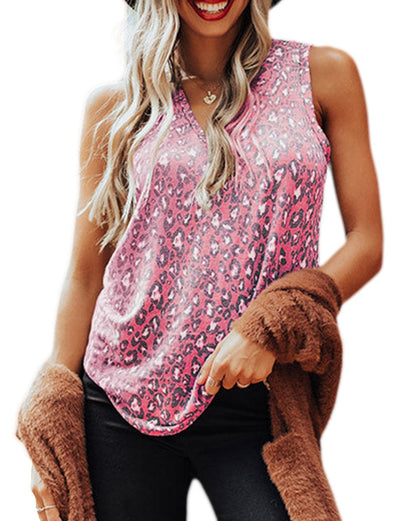 Leopard V-Neck Tank Top