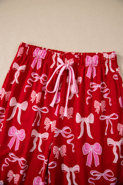 Bow Tie Shirt and Pants Pajama Set