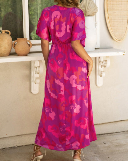 Floral Dolman Sleeve Maxi Dress