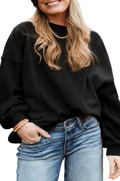 Plus Size Patchwork Crewneck Sweatshirt