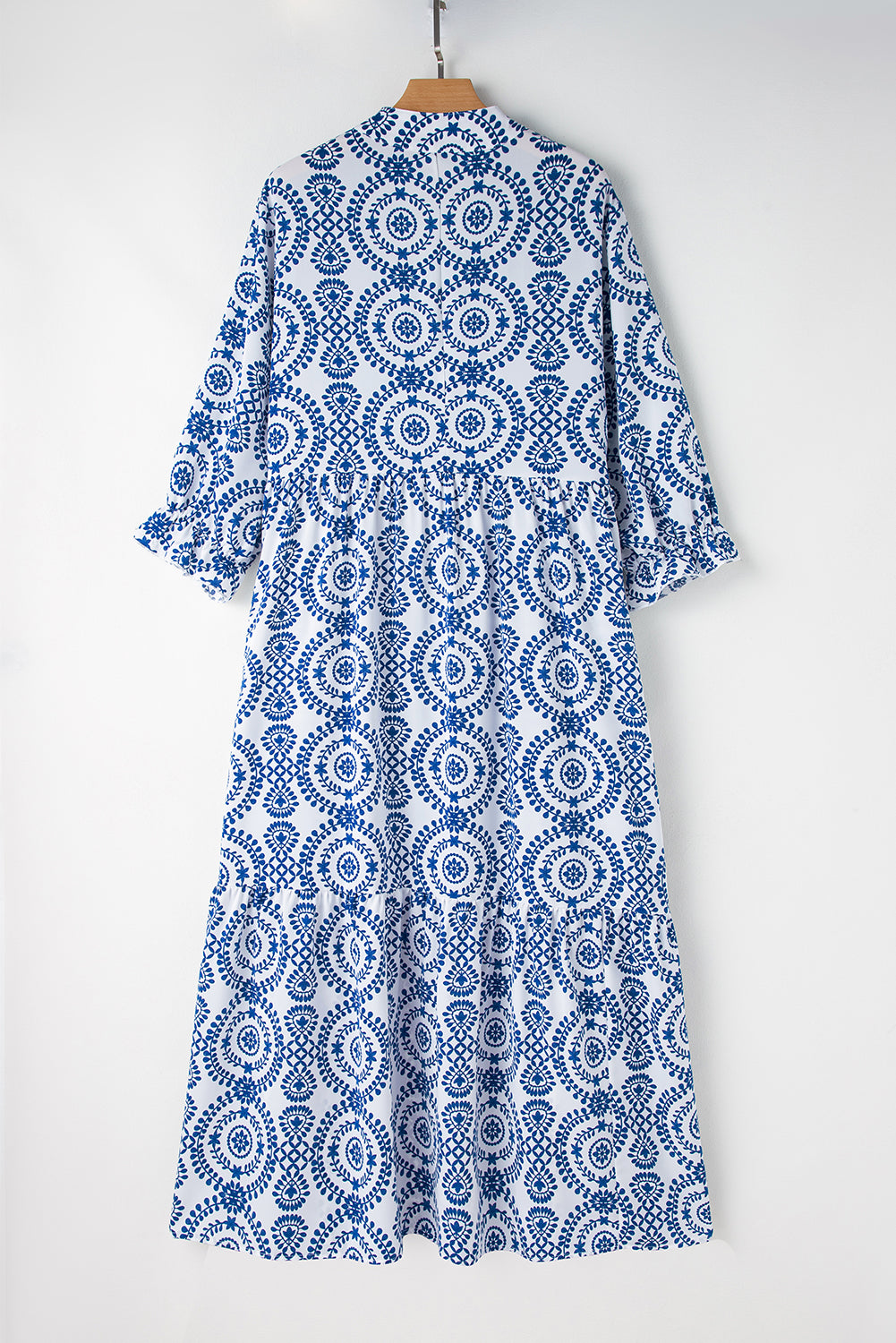 Geometric V-Neck Maxi Dress Plus Size