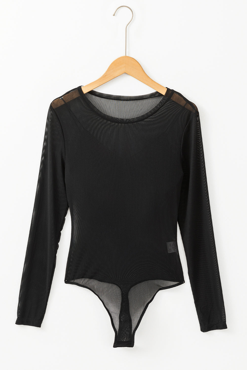 Solid Mesh Long Sleeve Bodysuit