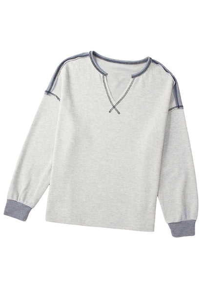 Ribbed Reverse Seam Sweatshirt