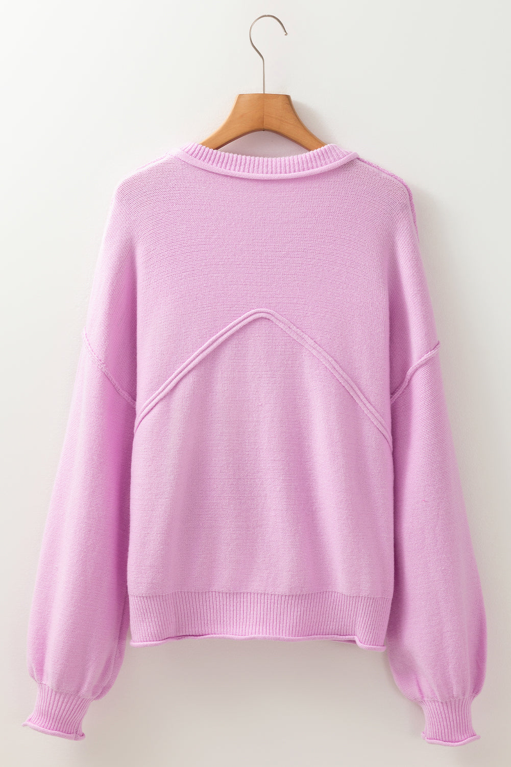 Raw Edge Drop Shoulder Sweater