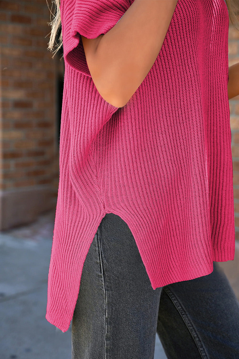 Side Slit Oversized Sweater