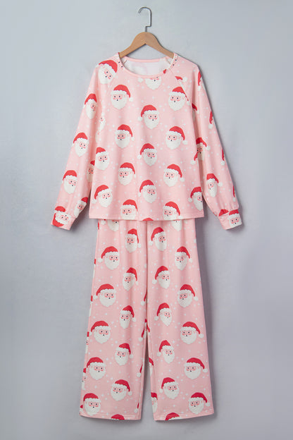 Christmas Santa Raglan Top & Pants Pajama Set