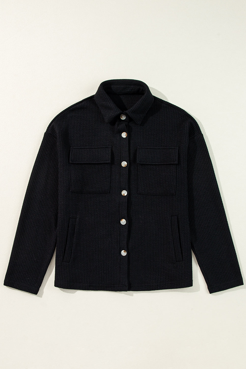 Solid Corduroy Long Sleeve Jacket