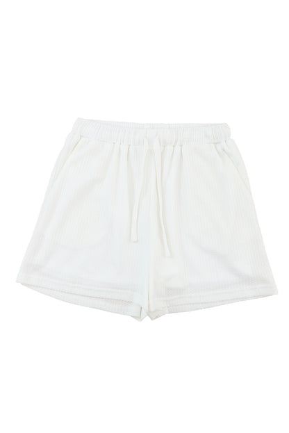 Waffle Drawstring Pocketed Lined Shorts