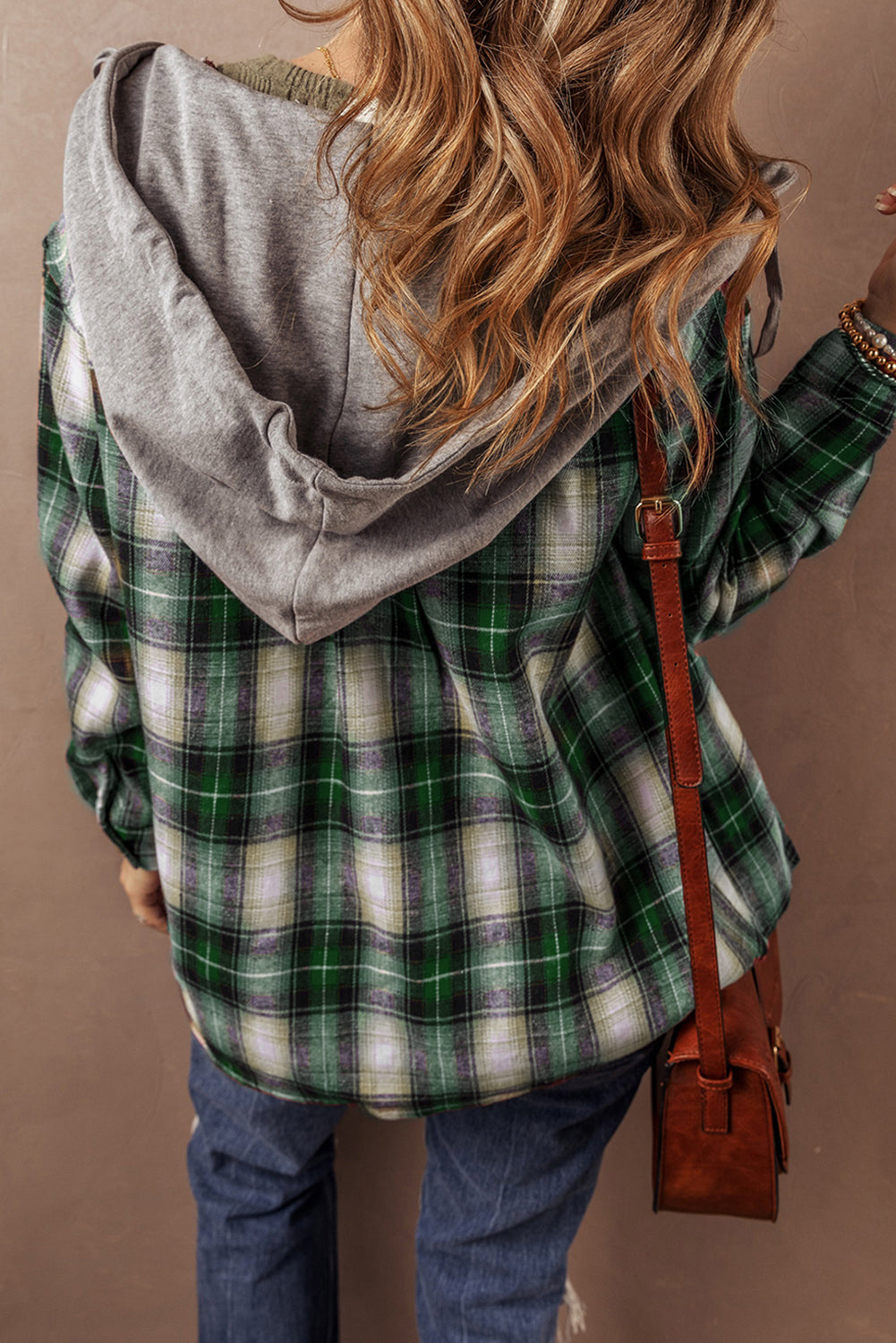 Plaid Chest Pocket Hooded Shacket