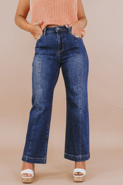 Wide Leg High Waist Jeans Plus Size