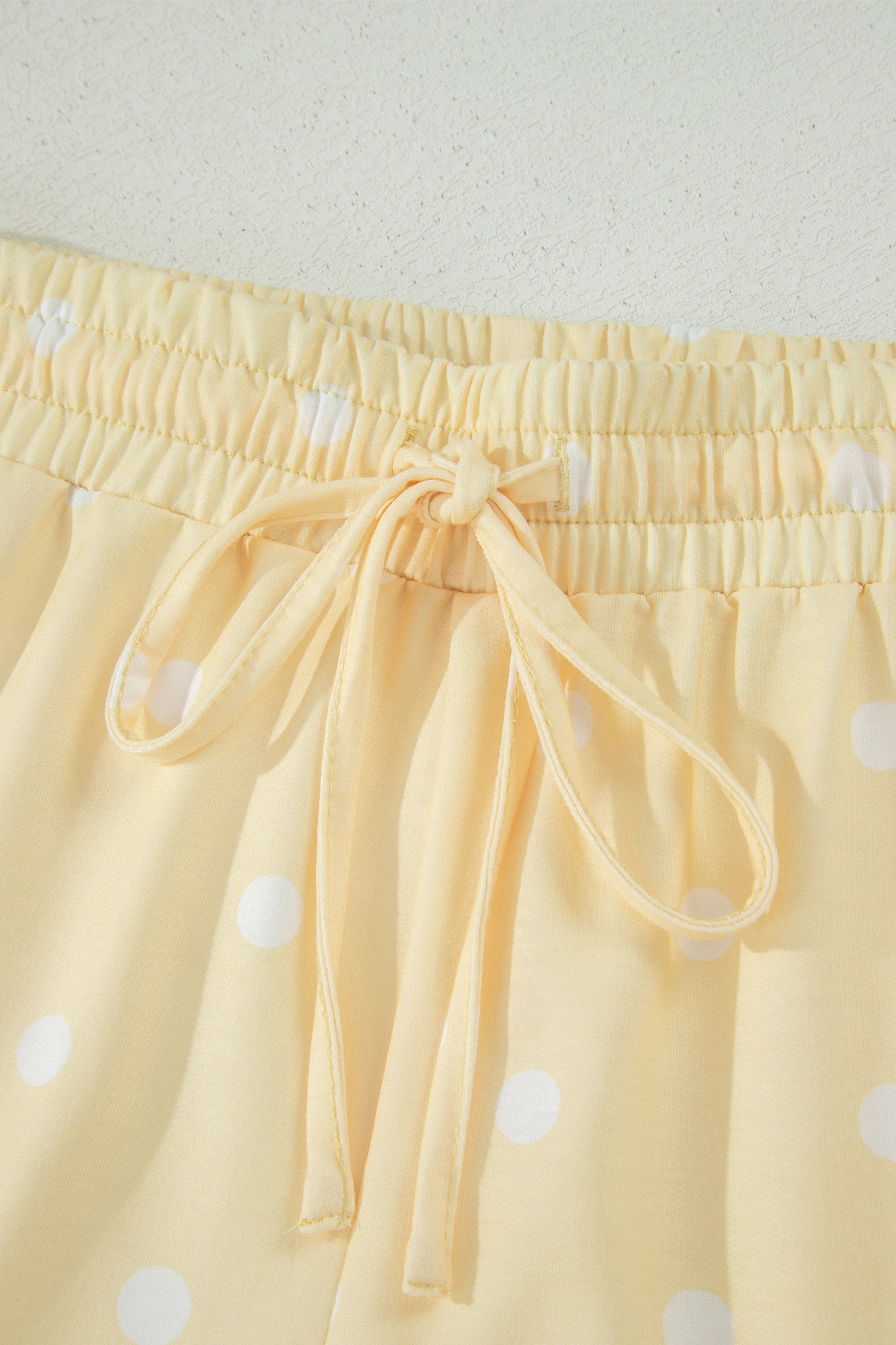 Polka Dot Loose Tee & Drawstring Shorts Set