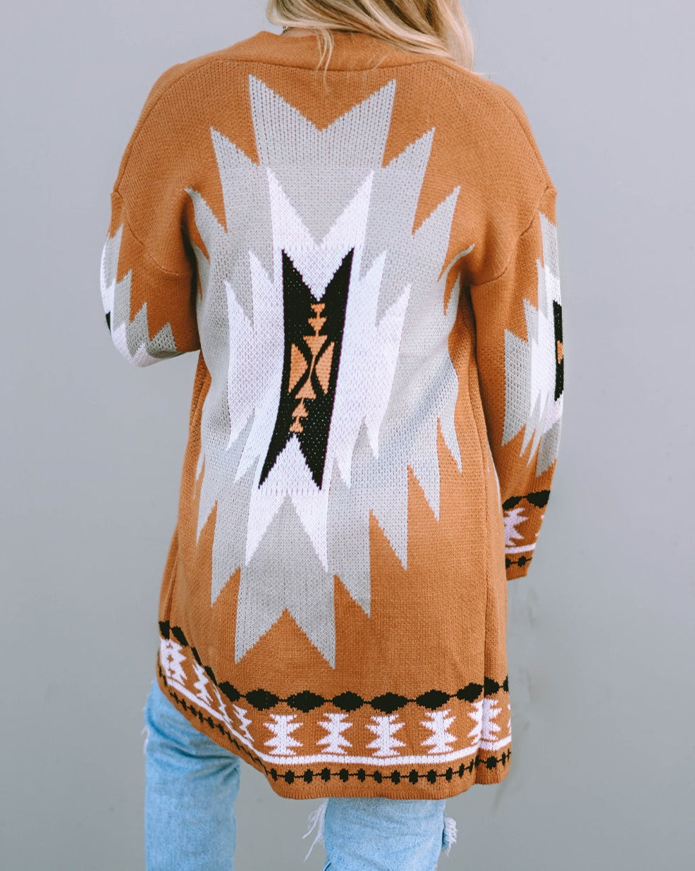 Aztec Open Front Cardigan