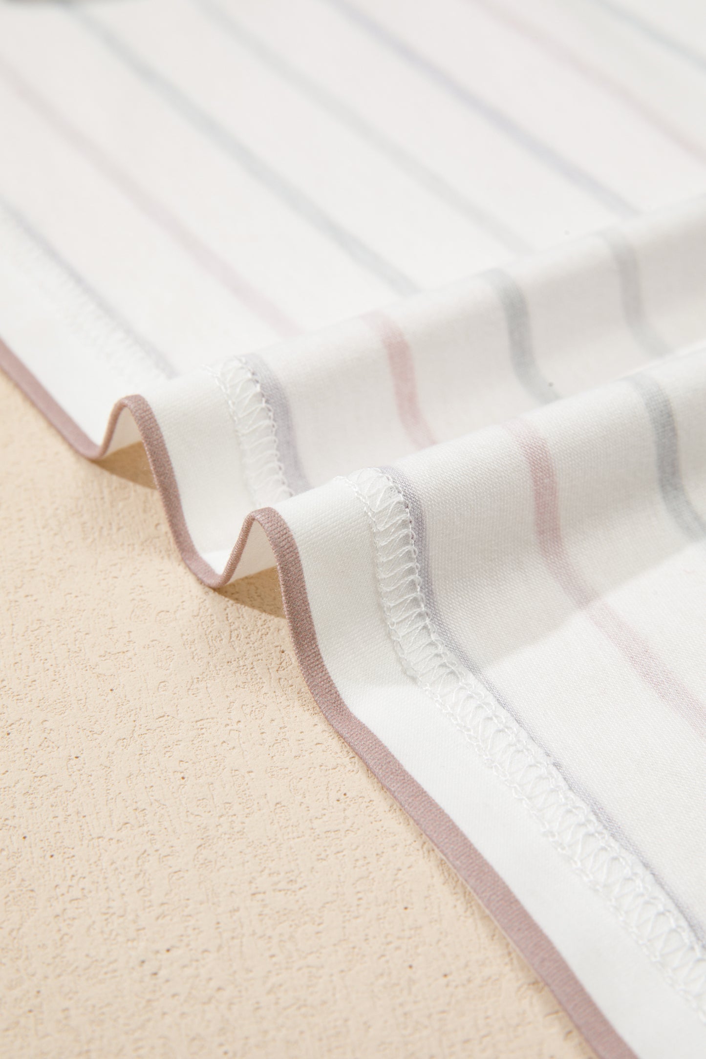 Plus Size Stripe V-Neck Short Sleeve Tee