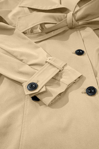 Button Front Belted Trench Coat