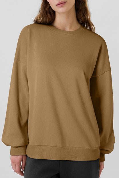 Solid Fleece Lined Sweatshirt