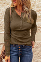 Crochet Lace Sleeve Henley Top