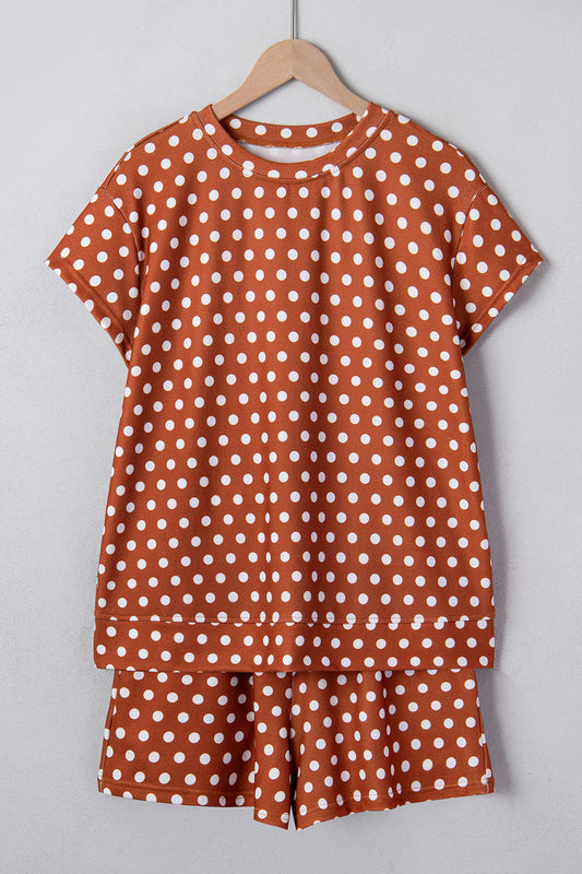 Polka Dot Top and Shorts Set