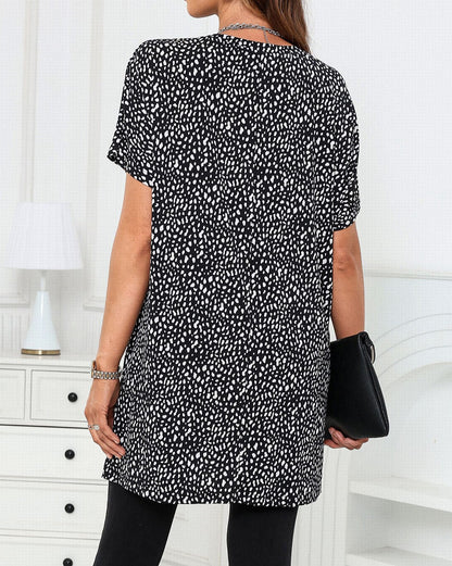 Leopard Pocketed Tunic Top