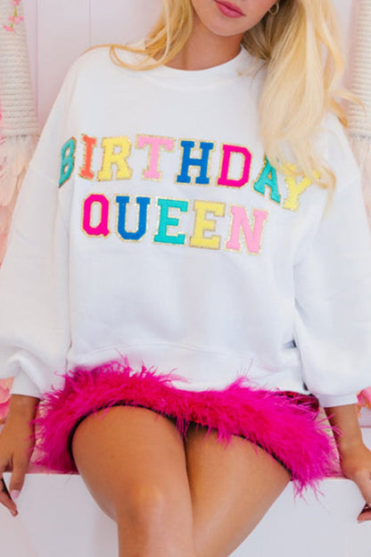 BIRTHDAY QUEEN Balloon Sleeve Sweatshirt