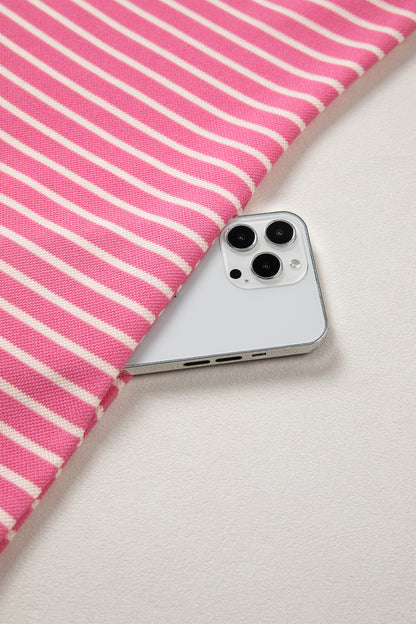 Stripe Colorblock Notched Neck Sleeveless Mini Dress