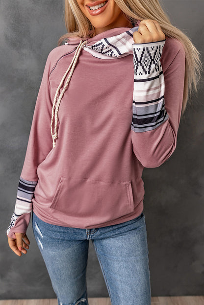 Colorblock Long Sleeve Pocketed Hoodie