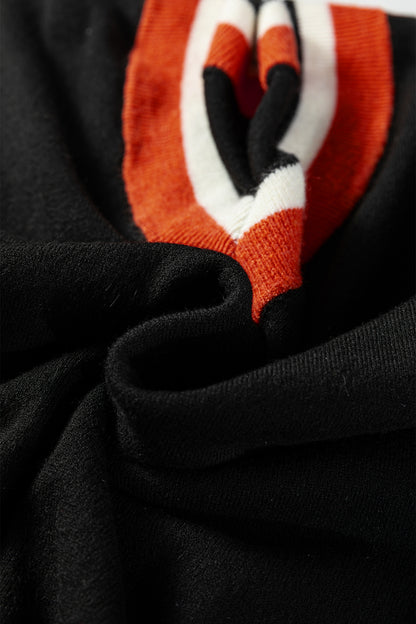 Varsity Stripe Contrast Trim V-Neck Sweater