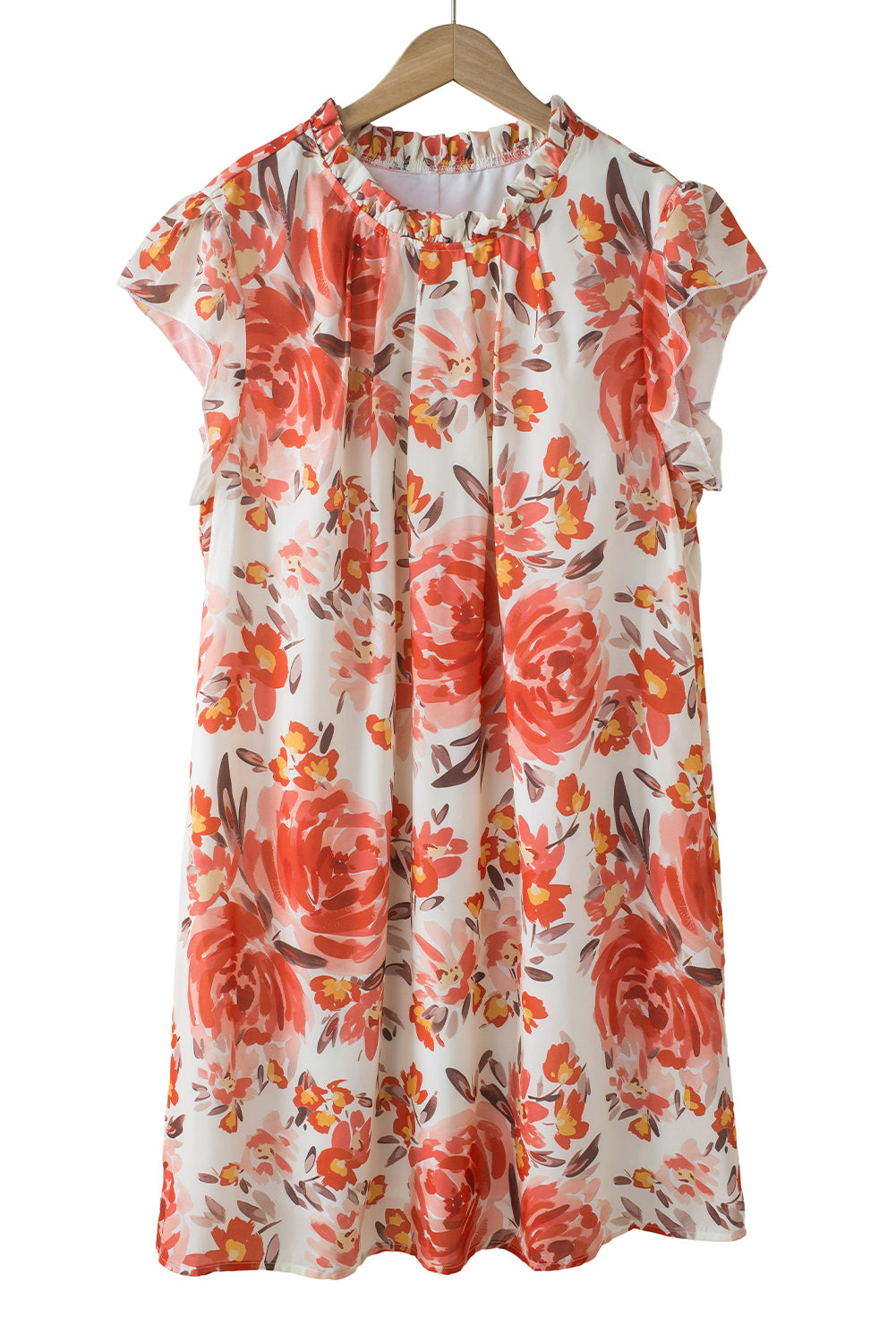 Floral Ruffle Sleeveless Dress Plus Size