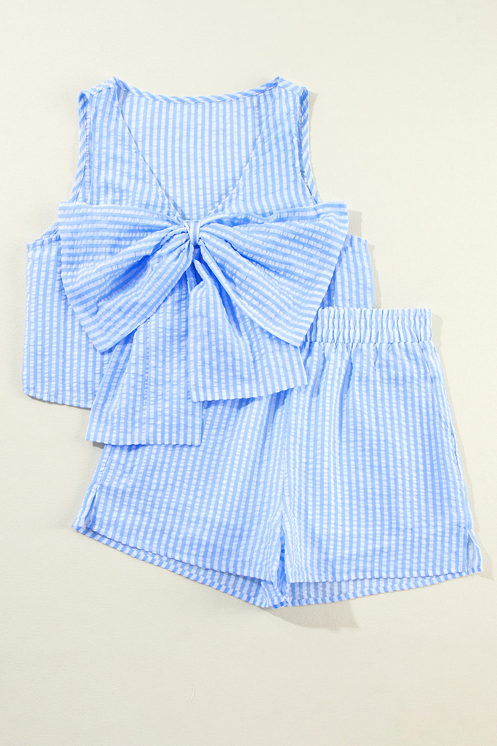 Stripe Bow Tank and Shorts Set